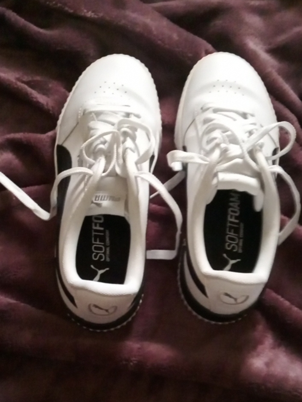 Puma Men’s White and Black SoftFoam+ Lace-Up Athletic Sneakers